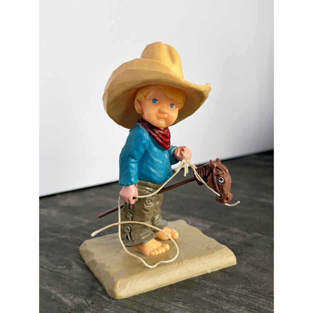 Vintage 1979 Wilton Cowboy Boy Figurine Hobby Horse Lasso 2113-2406 5 Inch
